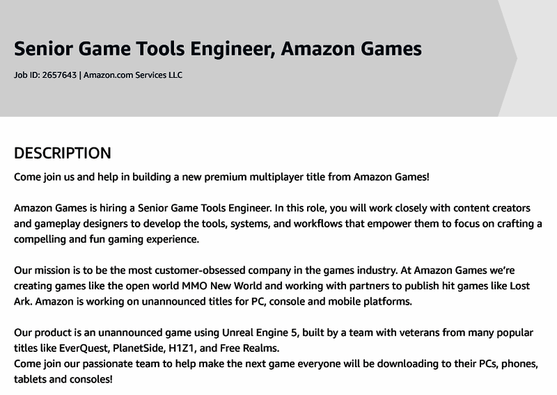 亚马逊虚幻5新作相关图片1