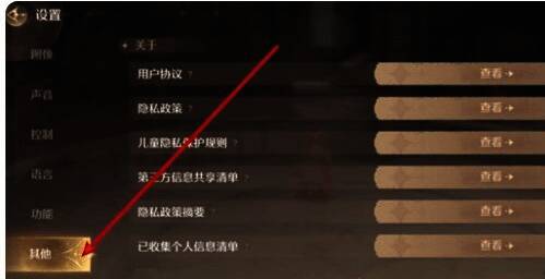 无限暖暖设置界面其他选项图片