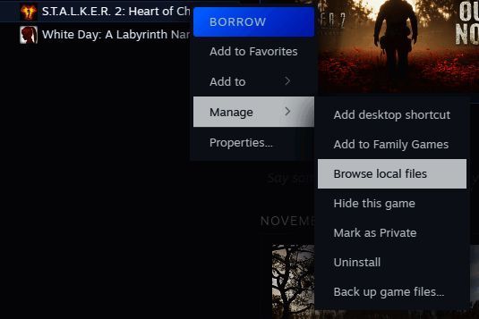 Steam打开游戏本地文件操作界面