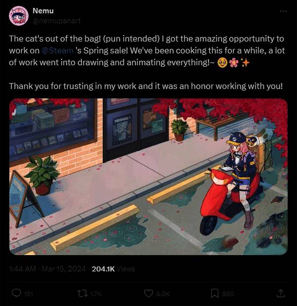 Memu在推特感谢Steam的相关推文