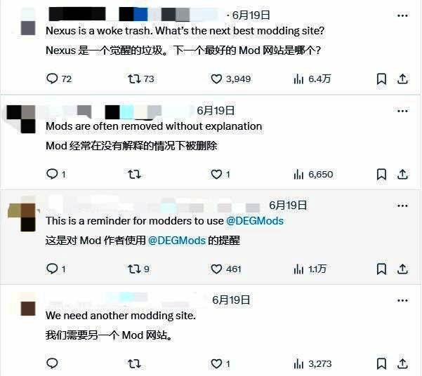 《巫师3》和《赛博朋克2077》相关MOD仍在N网正常展示的画面截图