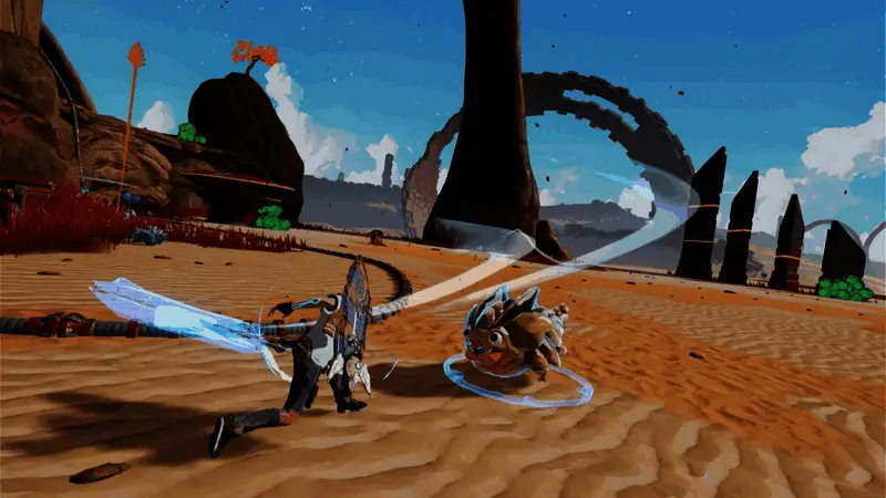 游戏角色与巨大外星生物展开激烈战斗，周围是绚丽的技能特效与爆炸效果