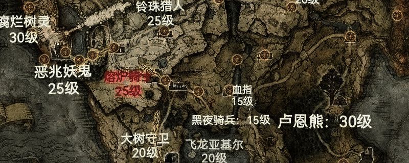 游戏地图概览，展示主要区域分布与关键路径