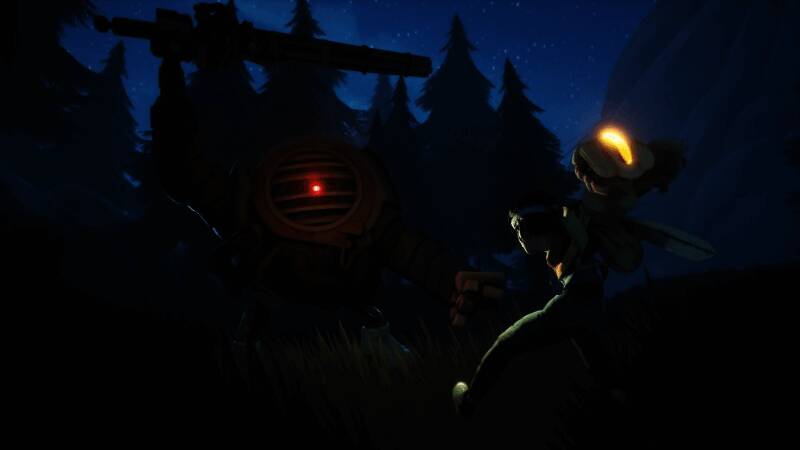 主角与多个机器人展开激烈战斗,场景中爆炸特效逼真