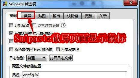 Snipaste截屏页面示例，鼠标指针清晰可见于屏幕中央