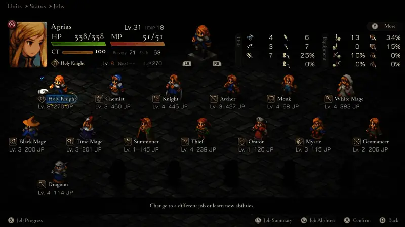 《最终幻想战略版》战斗场景截图,五名角色围攻敌人,技能特效绚丽夺目