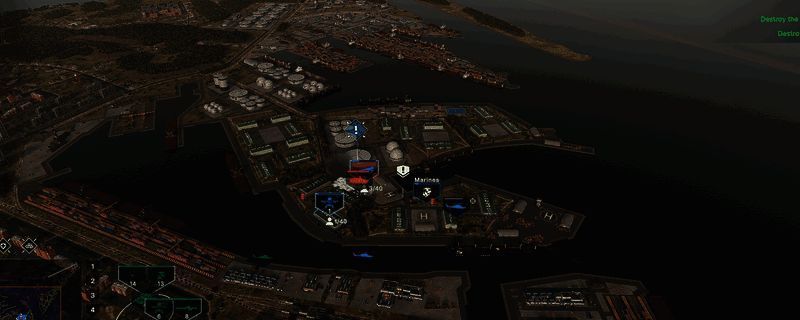 《断箭》游戏中补给点设置示意图，显示车辆停放在公路上并朝向一致