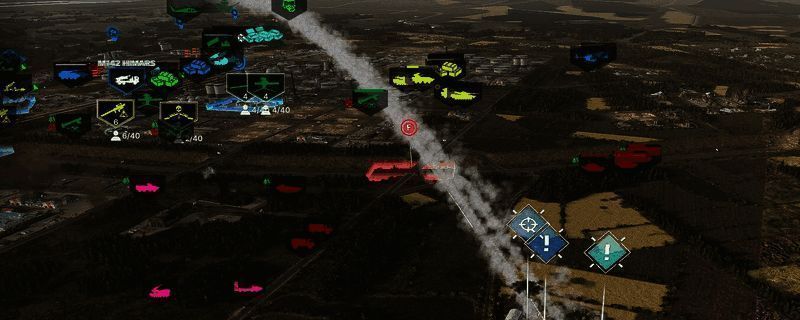 《断箭》游戏中载具运输补给的场景,一辆大型运输车正准备装载物资,周围有直升机和小型车辆待命