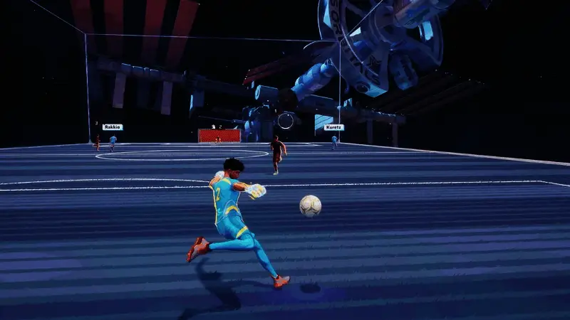 两名球员空中争顶头球,动作流畅自然,特效逼真