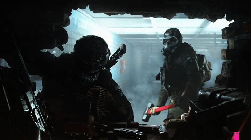 战斗区域全景图,包含开阔地带、掩体结构和可俯瞰战场的高地