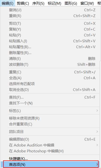 Adobe Premiere Pro 音频设置选项界面截图
