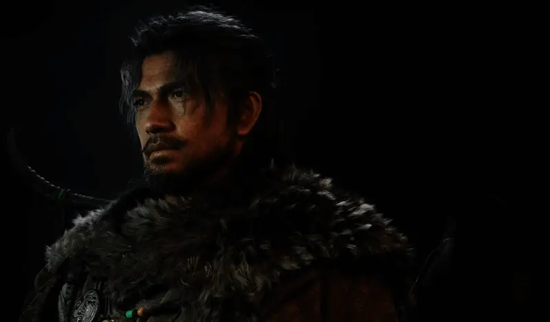 女性角色手持长剑，姿态英姿飒爽，发丝飘逸自然