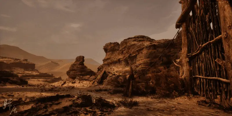 古代战场遗址，残垣断壁诉说着过往辉煌与沧桑