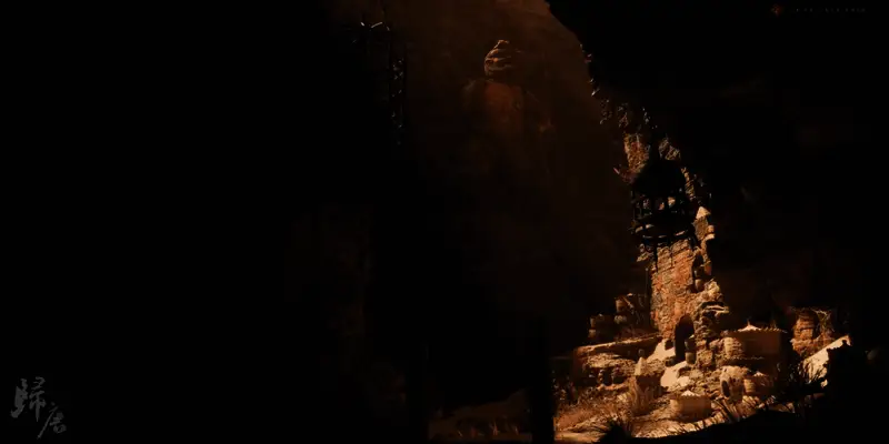 夜晚森林中萤火虫飞舞，月光透过枝叶洒下斑驳光影