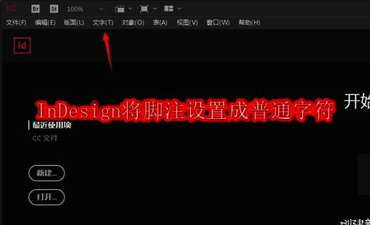 InDesign软件界面展示，主界面简洁专业，突出文字编辑功能