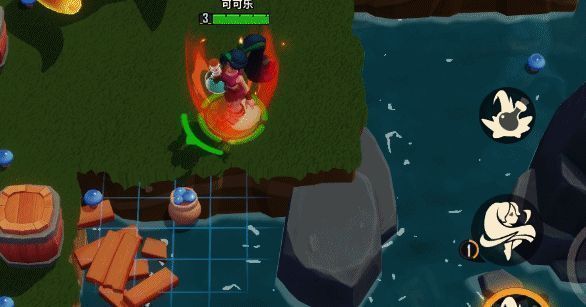 游戏中激烈的多人混战场景,角色们围绕中心目标展开攻防