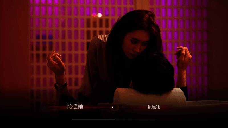 角色对话界面，展示多个选择分支选项