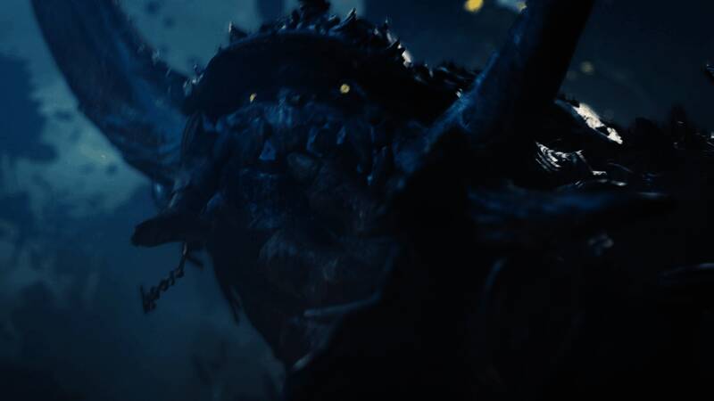 游戏场景截图,展现京都街道被瘴气笼罩,远处幻魔隐约可见