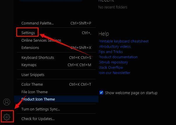 VSCode设置界面中的Git栏目位置展示