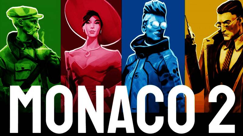《摩纳哥2》游戏封面风格画面,展现经典盗贼团队形象