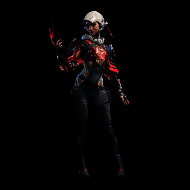 索拉·辛机师特写图，展现其冷静坚毅的表情与战斗装备