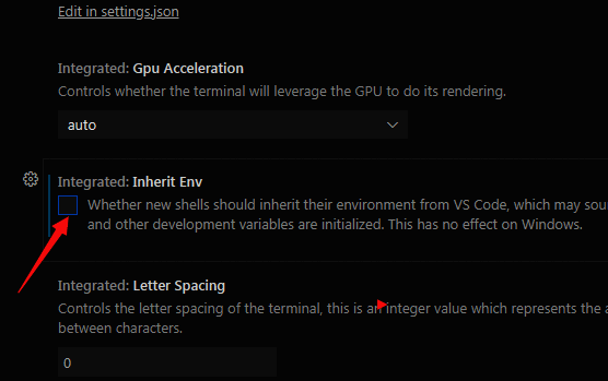 VSCode终端设置保存后的确认操作界面截图