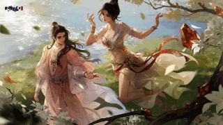 公孙灵角色立绘展示,身着飘逸长裙,手持灵剑翩然起舞