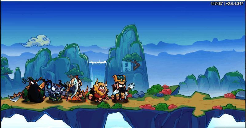 五人组队界面截图，展示牛魔王与其他神将协同作战场景