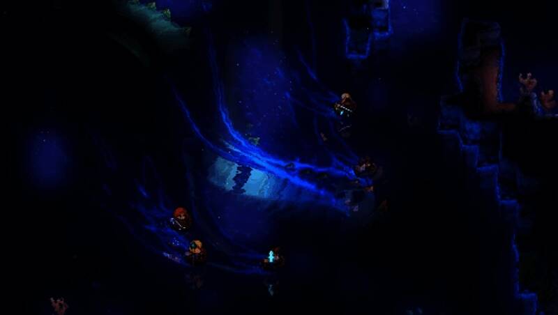 护核纪元的地下洞窟场景，玩家正在进行挖掘与战斗