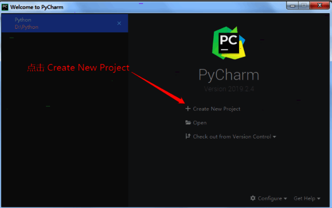 选择Pure Python项目类型并设置项目路径的界面截图