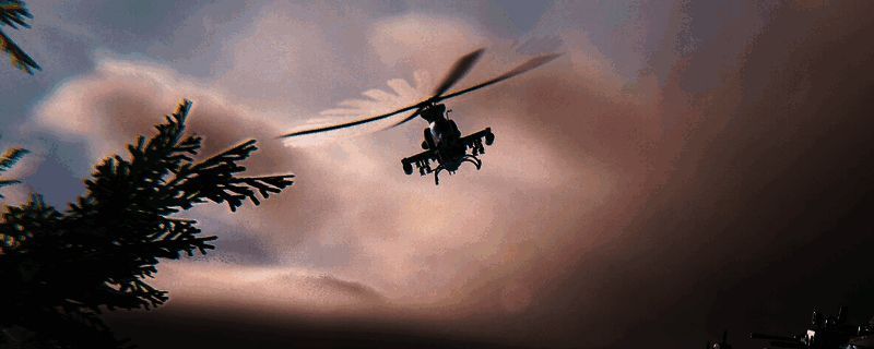 游戏中战斗机空中激战场景，战机高速飞行中释放导弹，空中爆炸特效逼真