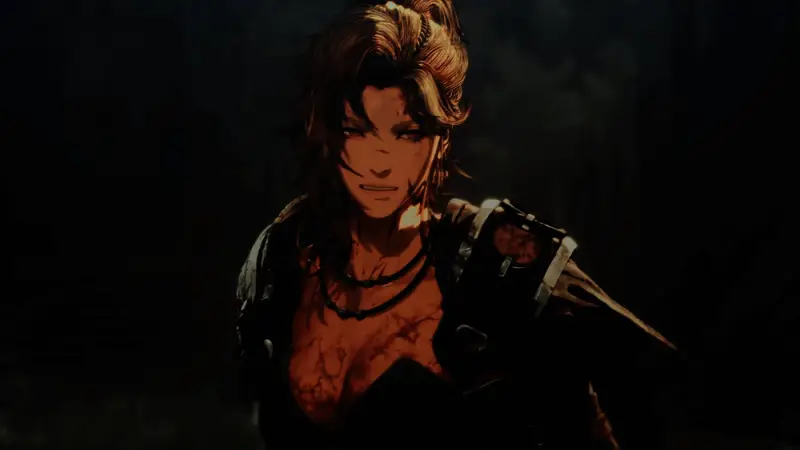 角色特写镜头,面部表情刻画细腻,盔甲纹理清晰可见