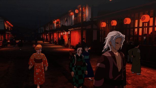 游戏内剧情模式场景展示,炭治郎与同伴并肩作战对抗上弦之鬼