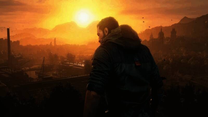 《消逝的光芒：野兽》主角凯尔·克兰进入野兽模式瞬间，眼中泛红，周身缠绕黑色能量