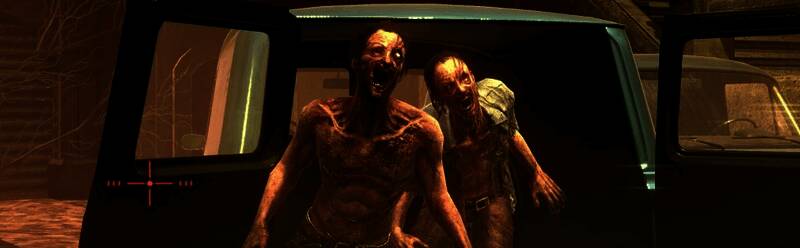 游戏角色持枪迎战怪物,背景充满末日废土风格,战斗场面紧张刺激