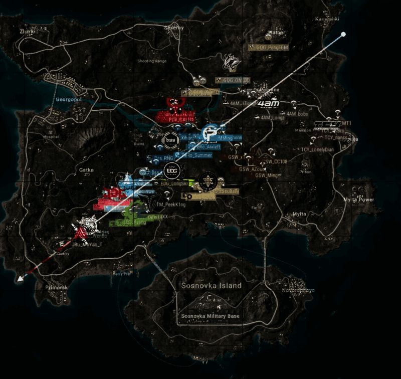 R1跳点分布图直观显示各队初始落点策略差异