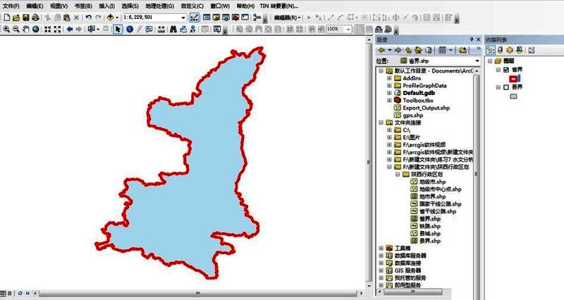 图框设置后省界高亮显示效果
