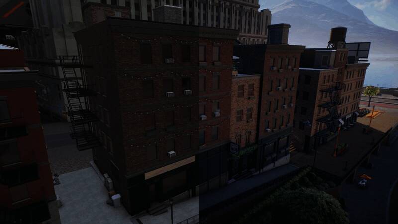 滑板游戏实机截图,角色在阳光下流畅滑行于街头