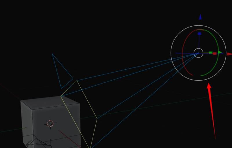 调整尺寸后的摄像机在视图中显示变大,覆盖更广的拍摄区域