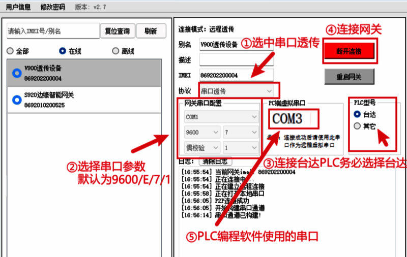 通信协议配置界面图示,包含IP地址和网关设置选项