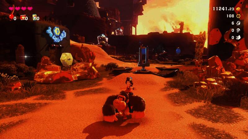 大金刚变身成鸵鸟形态,在空中飞行投掷炸弹