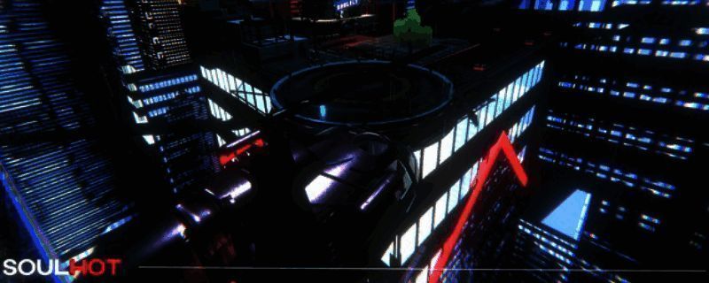 《SOULHOT》游戏封面图,展现极具未来感的战斗场景