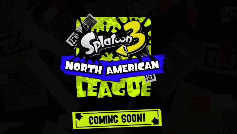 任天堂《斯普拉遁3》电竞赛事宣传图,角色手持喷枪在彩色墨水中跳跃