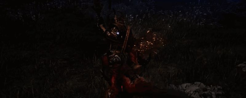 艾尔登法环黑夜君临游戏实机画面,展示角色手持巨盾与敌人激烈对战的场景