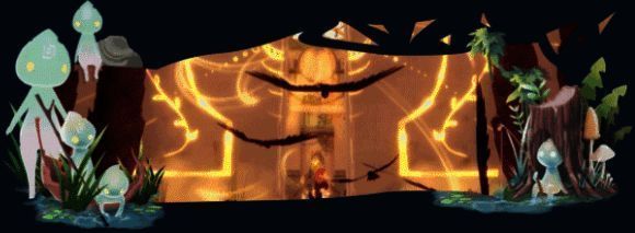 游戏场景截图,展示阿塔拉西亚世界的腐朽神庙与废墟探险环境