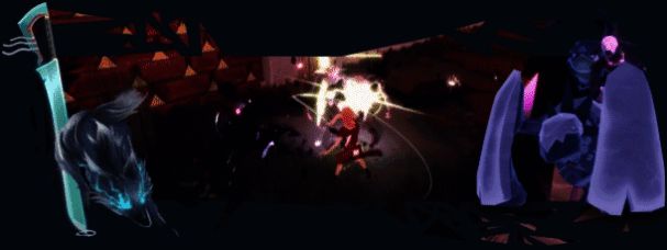 Boss战场景截图,展示主角团与庞大虚空怪物激烈对战的震撼场面