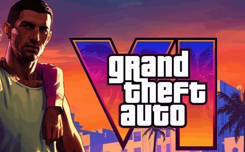 《GTA6》游戏界面展示音乐电台播放画面,背景为城市街道与霓虹灯光