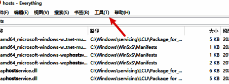 工具菜单下选项按钮被选中,显示设置入口