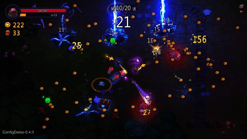 游戏中战斗画面,猫咪角色在光影交错的战场上奋力拼杀,敌人成群涌来