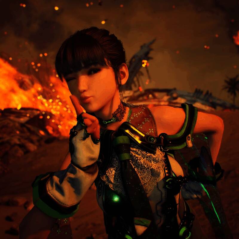 《剑星》游戏画面，角色战斗场景，背景为未来都市